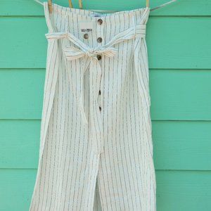 NWT Forever 21 Striped Button Linen Maxi Skirt